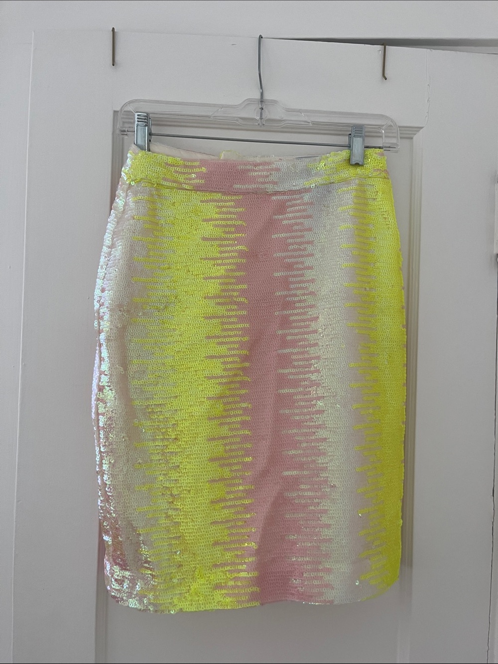 Sequin Ombre Pencil Skirt in Yellow and Pink